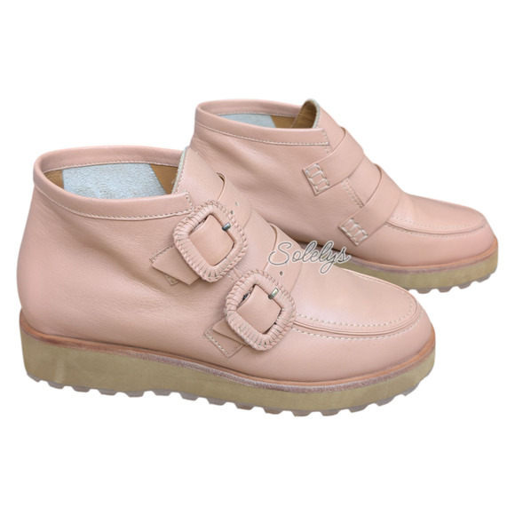 Beklina Desert Boot Nattsu Tan Leather Platform Bootie Size 6 Handmade in Peru - Picture 5 of 12